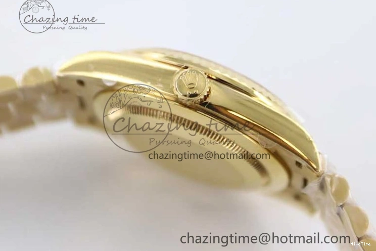 MiroTime 0121 Day Date 40mm YG 904L Steel TWF 1:1 Best Edition White Dial on YG Bracelet A FreshLook 2368